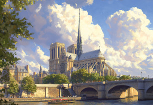 " ФРЕЯ" Пазл 1500 элемент. PZL- 1500/ 43 Нотр- Дам над Сеной