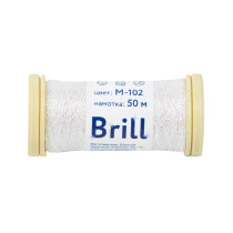 Нитки для вышивания Gamma Brill мулине М металлик 100% полиэстер 50 м M- 102 белый/ опал